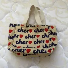 cher ロゴ ハート柄 ミニトートバッグのサムネイル