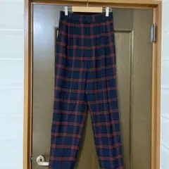 LOWRYS FARM チェックパンツ　ネイビー