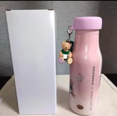 gelato piqueリッドカバーベアチャーム付きステンレスボトルソフトピンク