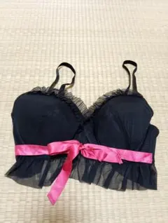 AMO'S STYLE ブラックブラジャー D75 フリル付きのサムネイル