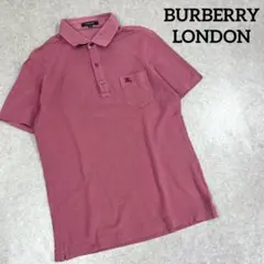 BURBERRY LONDON 半袖 ポロシャツ 刺繍ロゴ M 日本製