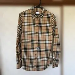 【希少・美品】バーバリー チェック シャツ ブラウス 長袖 ベージュ レディース