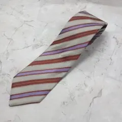 ポールスミス　ネクタイ　ベージュ　ビジネス　カジュアル　シルク95％【n551】