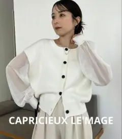 【新品タグ付】 CAPRICIEUX LE'MAGE シアースリーブカーディガンのサムネイル