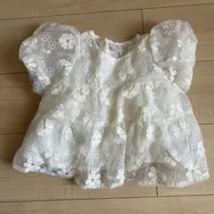 petit main 花柄刺繍 トップス 80