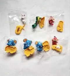 たべっ子どうぶつ チョコサプ 7点セット　うさぎ　わに　ぞう　さる