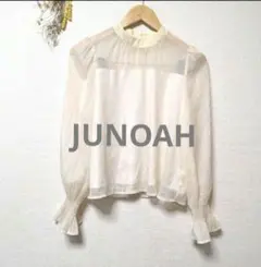 JUNOAH ジュノア ブラウス トップス シアー 透け感 お洒落 カワイイ