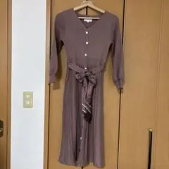 JILL STUART リブ編みロングワンピース