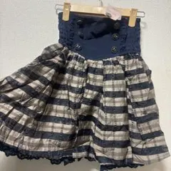 リズリサ　ストライプ フリル ミニスカートMサスペンダー付き　未使用