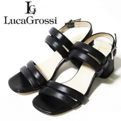 《Luca Grossi》箱付未使用 チャンキーヒール レザーサンダル 23cm