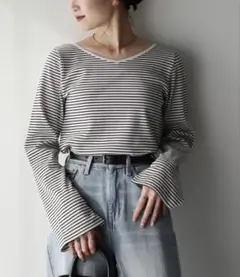 earth music&ecology 2WAYネックリブプルオーバー