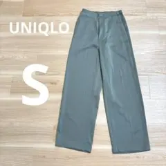 UNIQLO サテン リラックス ストレート パンツ S
