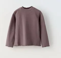 ZARA リブメロウ長袖カットソー　ハイネックロンT 98cm