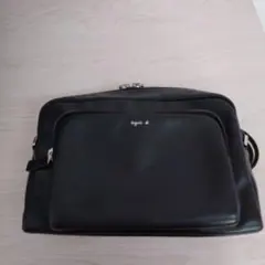 アニエスベー　レザー　ショルダー　黒