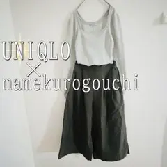 ユニクロ×マメクロゴウチヒートテックウールブレンドワッフルスクエアネックTグレー