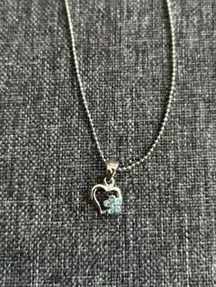 値下：美品　ハート　ネックレス　ブルー