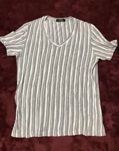 Tornado Mart ストライプ VネックTシャツ