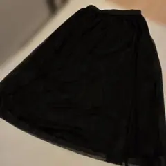 No.523 オンワード樫山ブラックシフォンロングスカートM
