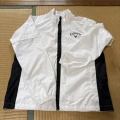 Callaway メンズ レインウェアセット ホワイト/ブラック　上下　記名あり