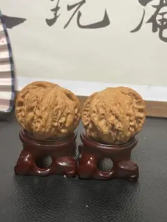極美品】遊びクルミ文玩核桃・白獅子ホワイトライオン39.5mm経年変化