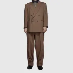 vintage ブラウン　ダブル　セットアップ　スーツ