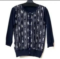 【YORKLAND】ロープノット柄 七分袖カーディガンのサムネイル
