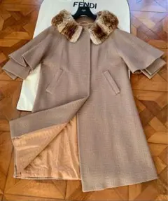 チンチラファー付きベージュロングコート 2025年最新】Yahoo!オークション -チンチラ コートの中古品