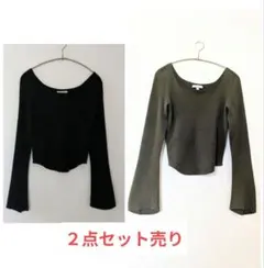 2点セットMame Kurogouchi UNIQLOリブスクエアネックセーター