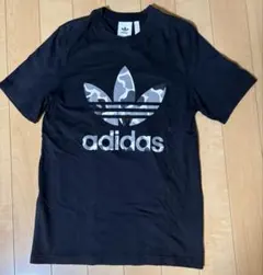 adidas トレフォイル カモフラ 半袖Tシャツ ブラック Ｌ