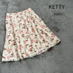 KETTY ケティ スカート 膝丈スカート 花柄スカート シフォンスカート L