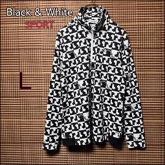 Black & White SPORT 総柄ハーフジップ長袖 Lのサムネイル