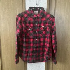 Wrangler チェック柄 長袖シャツ レッド×ブラックのサムネイル