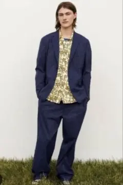 Uniqlo x MARNI ネイビー チェックセットアップ上下L