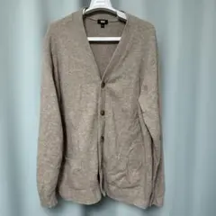 【美品】ユニクロ プレミアムラムVネックカーディガン ベージュ XL