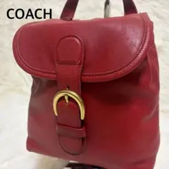 VINTAGE COACH コーチ ターンロック 2way ショルダーバッグ 赤 - メルカリ