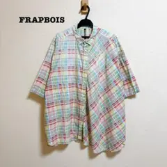 FRAPBOIS マドラスローン ブラウス チェック アシンメトリー ゆったりのサムネイル