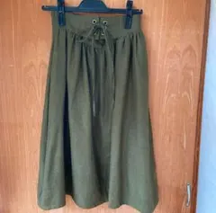 レイ　カズン　ロングスカート　カーキ色