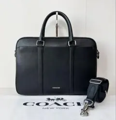 ✅【美品】定価11万　メンテ済み　コーチ　ビジネスバッグ　COACH ブラック