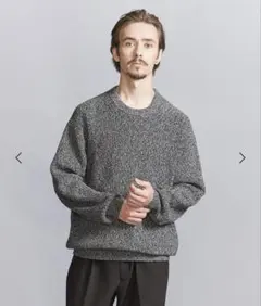 未使用　B&Y クリスプ アゼ フォルム クルーネック ニット ‐ウォッシャブル