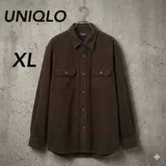 90s OLD UNIQLO コットンシャツ ブラウンXLサイズ 厚手