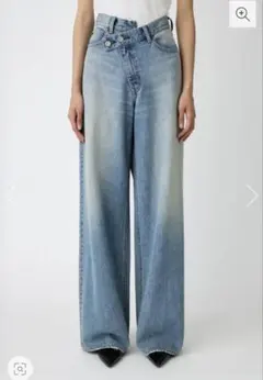 MOUSSY クロスウエストワイドストレートデニム