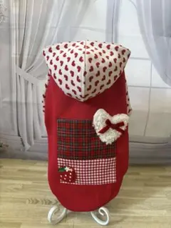 ハンドメイド犬服♡ハートフードパーカーL