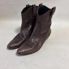 ファビオルスコーニ★ウエスタン ショートブーツ 38 ダークブラウン