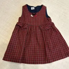 familiar チェック柄ワンピース 90