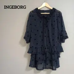 INGEBORG インゲボルグ チュニック ワンピース セット 11 黒 七分袖のサムネイル