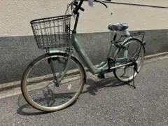 ブラック シティサイクル ギア付き 5月購入 ほぼ新品同様 27インチ オートライト 6段ギア 自転車 (2669) マット ブラック