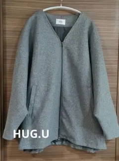 【美品】〚HUG.U〛ノーカラー コート