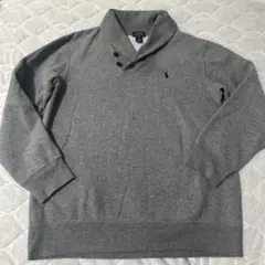 ポロラルフローレン スウェット ショールカラー プルオーバー グレー L 裏起毛