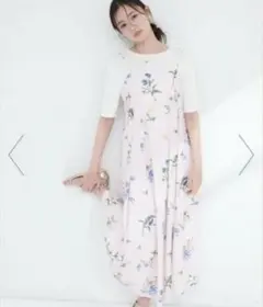 最終お値下げ！ナチュラルクチュール＊ガーデンフラワー柄フレアキャミワンピース