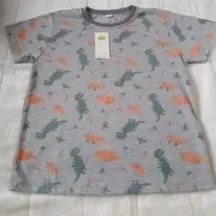 120　男の子　夏　半袖　Tシャツ　恐竜　かわいい　ダイナソー　グレー　新品のサムネイル